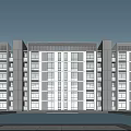 Modern Residential Building Simple Multi-storey Residence 3d model