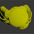 3D Biological Character Standing With Aviator Hat Goggles Orange Coat And Red Armband