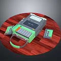 Portable Multi Port Mobile Charger With Green Gray Design And Handle For Devices
