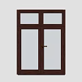 Wooden Door With Glass Panels In Open Position And Brass Handle