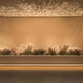 Decorative Lights Casting Elegant Patterns On Textured Wall With Grass Accents 3d model