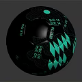 Professional Black Soccer Ball Sports Equipment Featuring Green Patterns And FIFA Logo Design