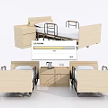Quality Medical Beds with Wheels Safety Rails and Wooden Bedside Cabinets