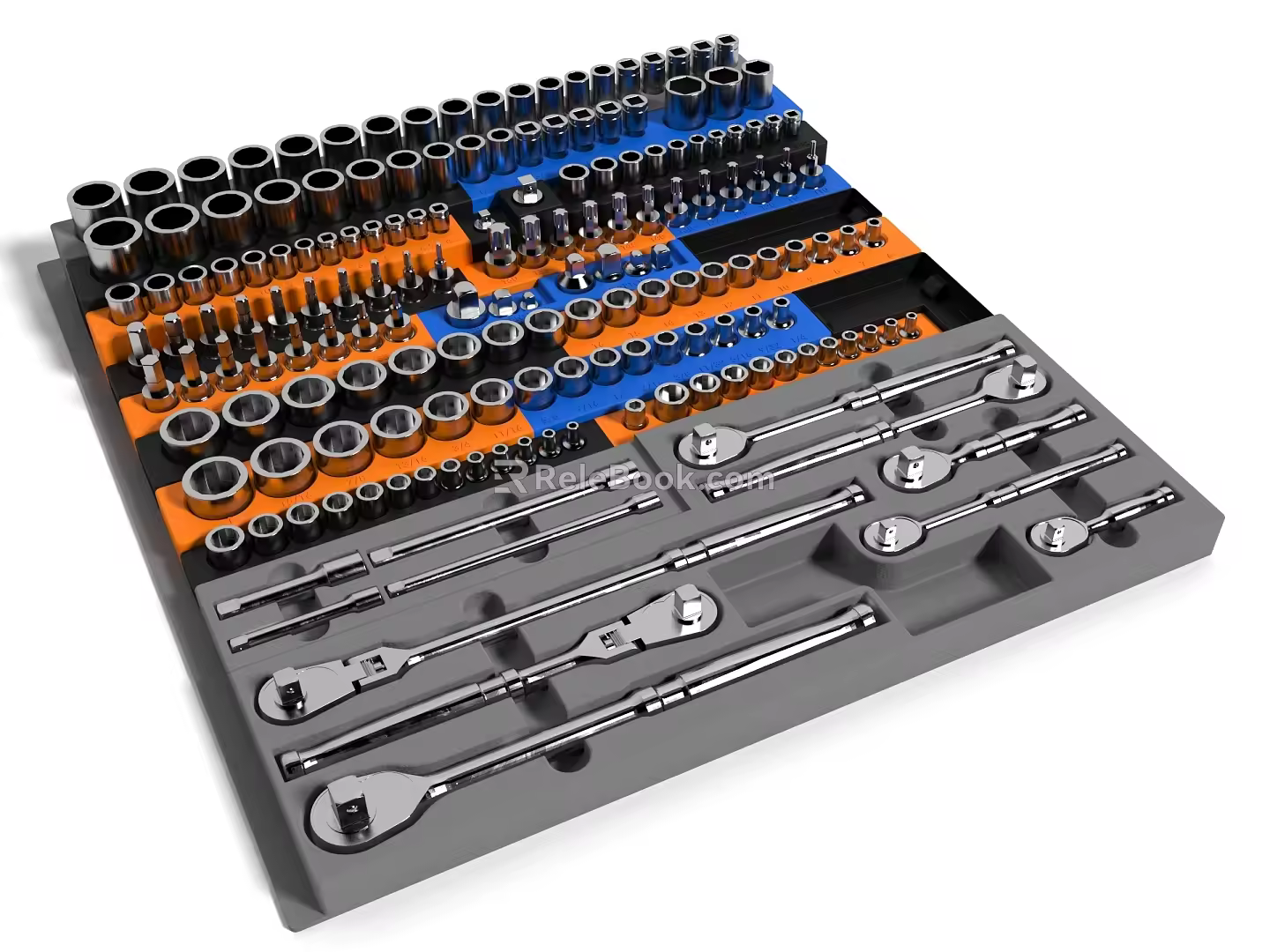 Modern Style Toolbox Hardware Repair Tool Wrench Screwdriver Tool suit 3d model