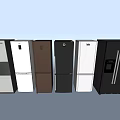 Various Modern Refrigerator Models In Different Colors And Styles For Kitchen Use 3d model