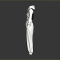White Hooded Tracksuit With Green Waistband And Casual Sport Design