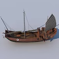 Traditional Wooden Boat With Classic Sails And Vintage Wooden Hull Structure Design
