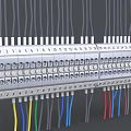 Industrial Electrical Terminal Block With Multiple Ports And Colored Wires Numbered Markings