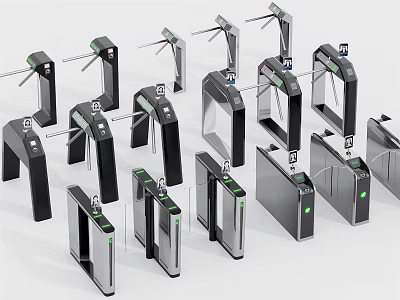 Various Types of Modern Access Control Gates for Public Facilities 3d model
