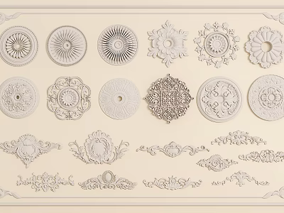 Ornate Decorative Lines and Intricate Patterns for Interior Design Elements 3d model