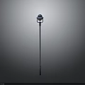 Modern Outdoor Street Light With Metal Pole And Glass Shade Design