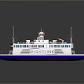 Wight Link White And Blue Ferry Water Transport Vessel With Upper Deck