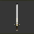 Stunning Decorative Sword with Blue Blade Red Hilt and Golden Circular Guard