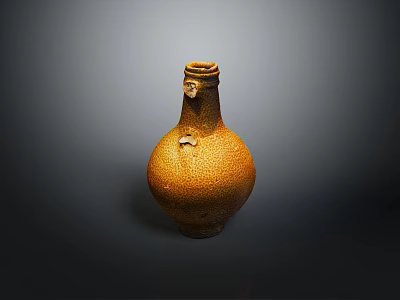 Traditional Furniture Interior Decor With Handmade Brown Ceramic Vase Accent 3d model