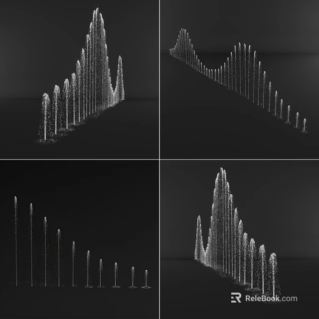 Abstract 3D Structure With Illuminated Vertical Columns In Dynamic Formation 3d model