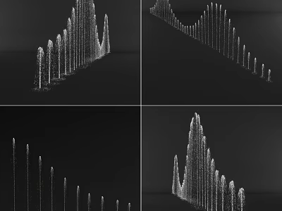 Abstract 3D Structure With Illuminated Vertical Columns In Dynamic Formation 3d model