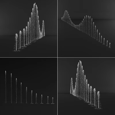 Abstract 3D Structure With Illuminated Vertical Columns In Dynamic Formation 3d model