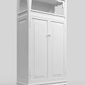 Wooden Storage Cabinet With Double Door Design Natural Wood Grain And Metal Hinges