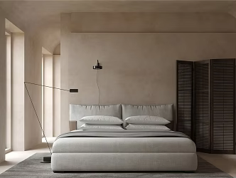 Modern Double Bed Double Bed Fabric Leather Single Bed 3d model
