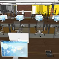 Spacious Public Office Workspace With Open Desks Lounge Seating Greenery And Wall Art