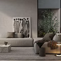 Modern Duplex Living Room Interior Design With Open Layout Sofa And Coffee Table