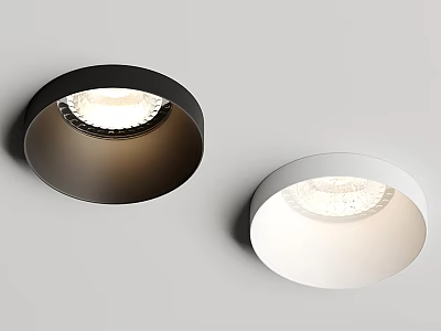Modern Black And White Downlights Spotlights For Interior Ceiling Lighting Design 3d model