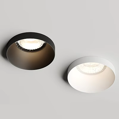 Modern Black And White Downlights Spotlights For Interior Ceiling Lighting Design 3d model