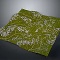 Natural Landscape with Green Terrain Winding Paths and Rocky Mountain Peaks