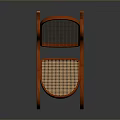Orange Rocking Leisure Chair With Wicker Backrest Wooden Curved Frame And Scroll Legs For Comfort