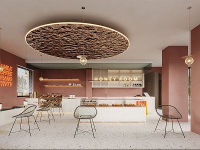 Modern Dessert Shop Milk Tea Shop 3d model