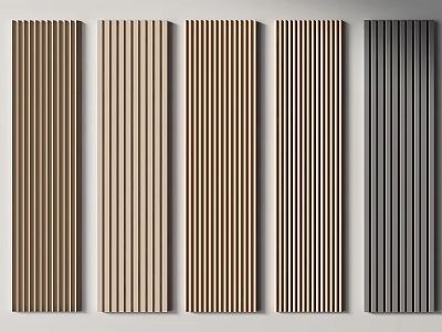 Modern Wooden Vertical Slat Wall Panels Design With Various Color And Texture Options 3d model