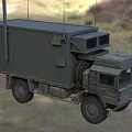 Military Style Functional Vehicle With Enclosed Cargo Container And Off Road Tires