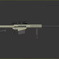 Light Colored Sniper Rifle With Scope Bipod And Long Barrel Design 3d model