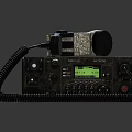 Vintage Digital Radio Device Featuring Telephone Handset Display Screen And Camouflage Black Design