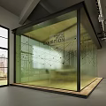 Modern Office Interior With Glass Partition Creative Exhibition And Geometric Lines