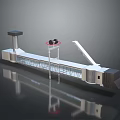 Mechanical Industrial Metal Platform Structure With Support Frames Track And Circular Components