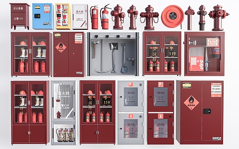 Fire Hydrant Fire Equipment Fire Equipment Fire Extinguisher Mini Fire Station Fire Hydrant 3d model