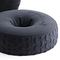 Black Tire Shaped Sofa Stools With Textured Surface For Home Decor 3d model