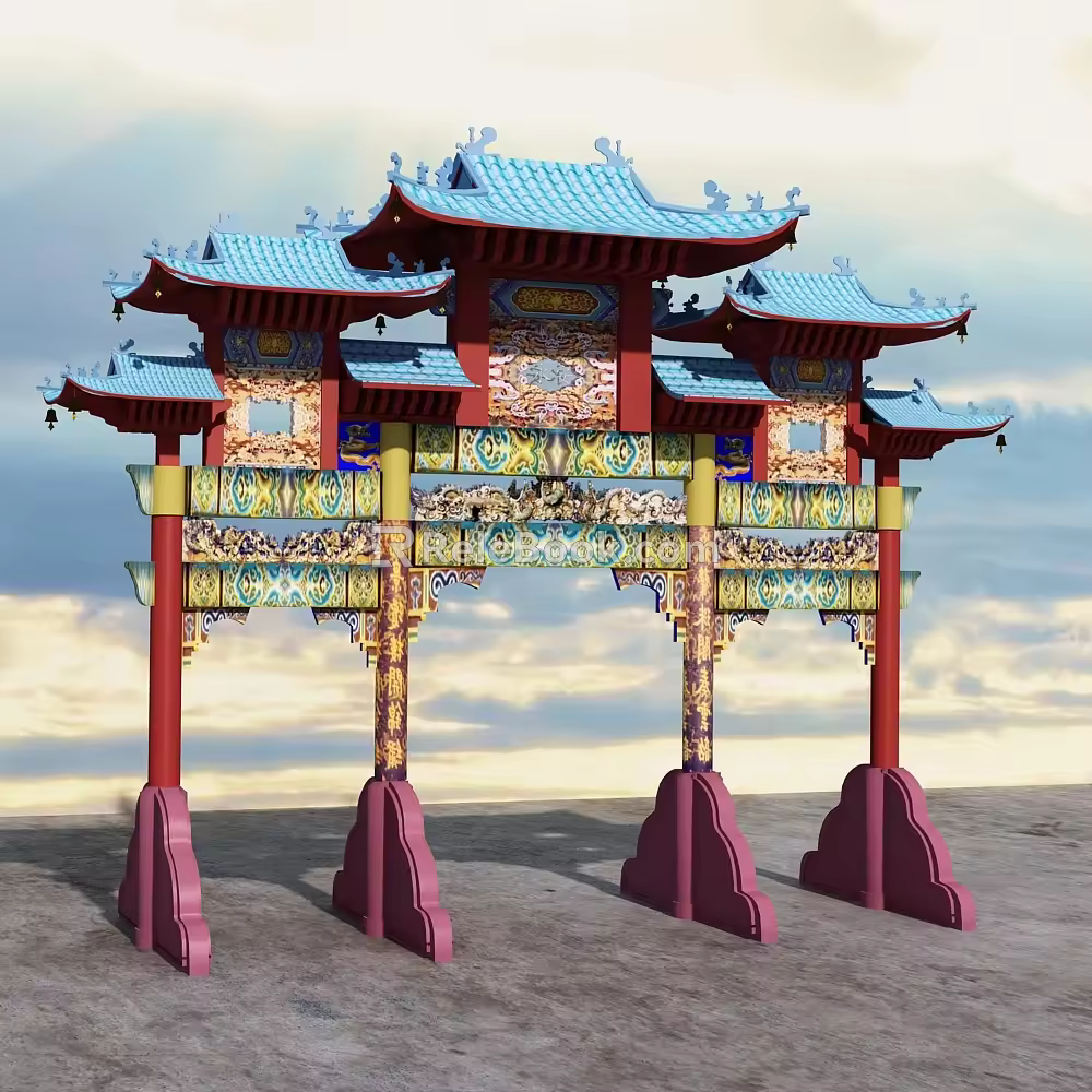 Chinese archway 3d model