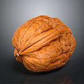 Fresh Walnut with Brown Shell and Natural Surface Texture on Dark Background