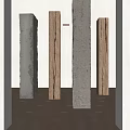 Modern Columns Solid Wood Columns Concrete Columns Old Wood 3d model