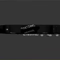 Black Electric Guitar With Colorful Stickers Sleek Body And Modern Design
