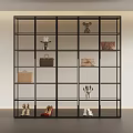 Modern Glass Display Cabinet With Multiple Shelves Handbags Shoes And Decorative Items