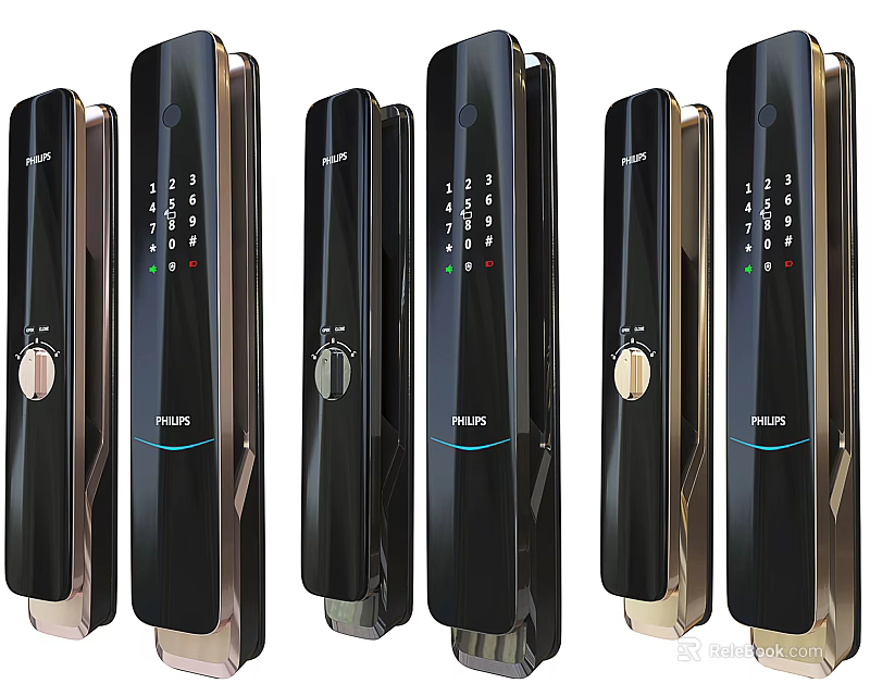 Commercial Smart Door Locks With Digital Keypad Fingerprint Recognition And Multiple Modern Styles 3d model 