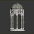 Classical Architectural Pavilion With Dome Roof Stone Columns And White Base Design