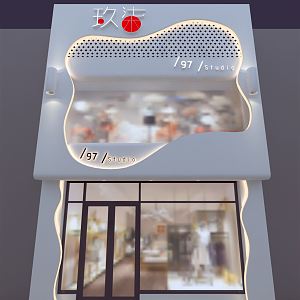 Modern Door Head Clothing Store Door Head Door Head Face 3d model