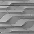 Modern Gray Wall Featuring Wavy Geometric Lines And 3D Textured Design 3d model