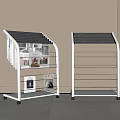 White Modern Minimalist Bookshelves With Wheels Multiple Shelves Holding Magazines And Books