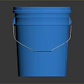 Blue Plastic Bucket With Metal Handle For Household Storage And Daily Use
