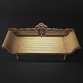 Classic Carved Rattan Sofa With Ornate Golden Frame And Spacious Design